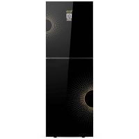 ECO+ 195 Liter Glass Door Refrigerator Black Circle front view