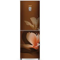 ECO+ 225 Liter Frame Less Glass Door Refrigerator Brown With Base