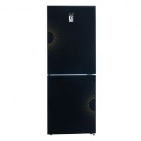 ECO+ 218 liter Glass Door Refrigerator Black front view