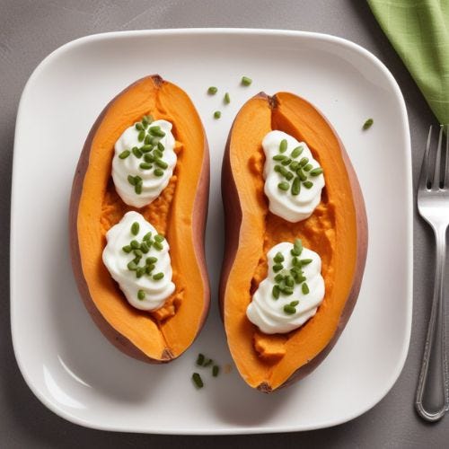 Microwaved Sweet Potato